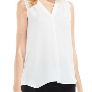 Vince Camuto Satin Drape-front Top